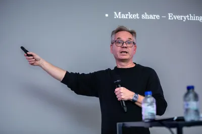 Maarten Laruelle at a scale-up workshop